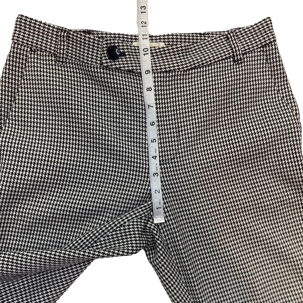 Maeve by Anthropologie Houndstooth Wide-Leg Pants Black & White Size 4 Tall - Picture 5 of 16